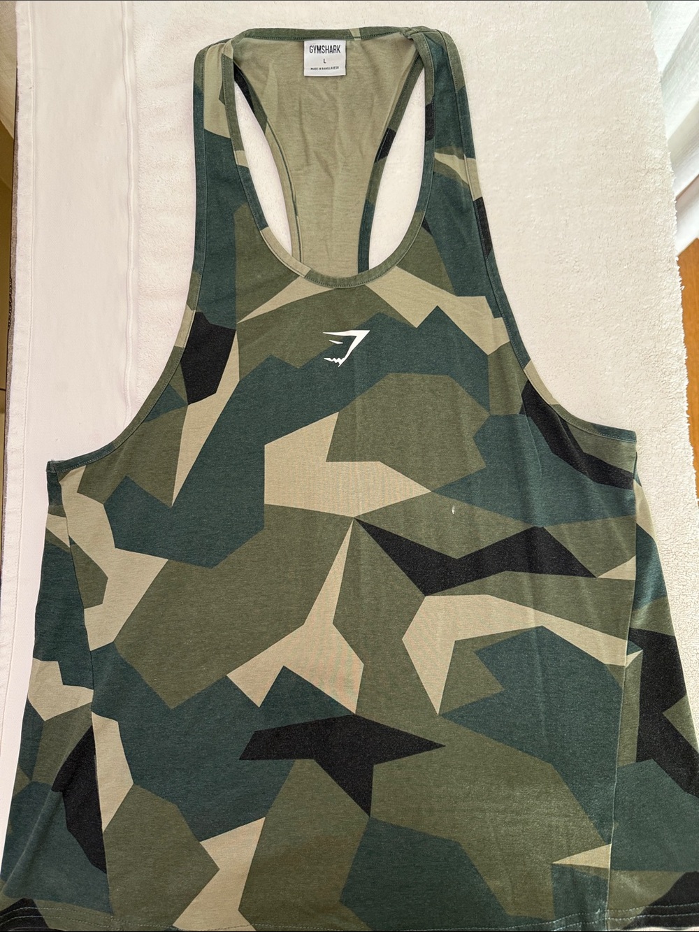 Gymshark Green Camo Performance Racerback Tank